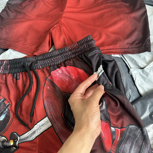 出口订单 死仕小贱贱Deadpoo周边夏季短裤男双层网眼速干透气街头 - 图2
