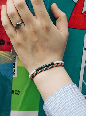 RONINMADE925银男女情侣手链