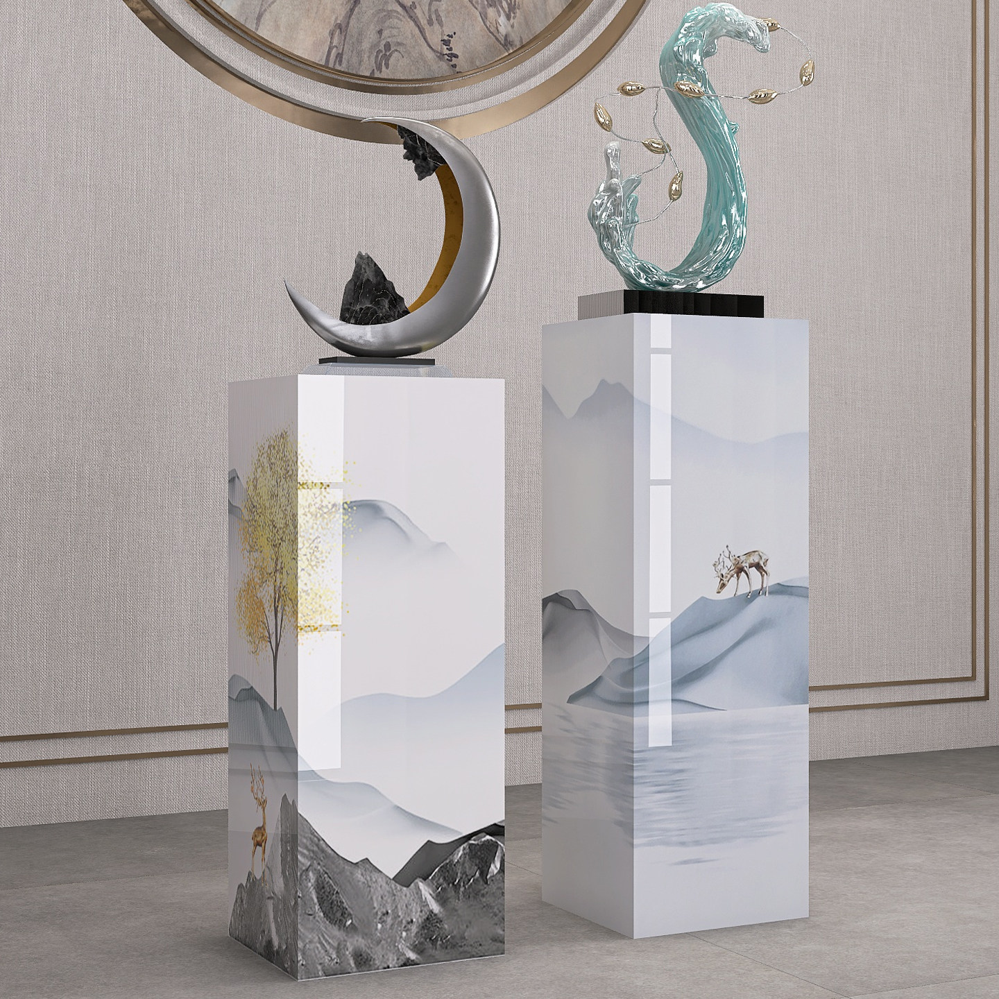 大理石摆件底座摆台增高轻奢高级感2026新款岩板花架子客厅落地式,淘宝优惠券,粉丝福利购,淘宝优惠卷