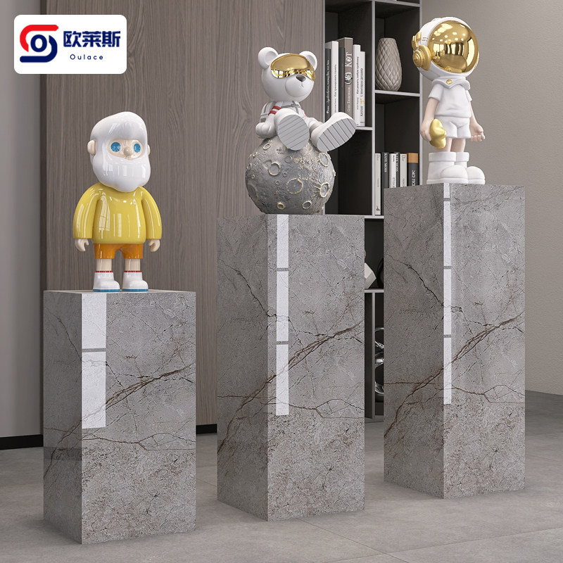 大理石摆件底座轻奢高级感2026新款岩板增高客厅大型落地装饰摆件,淘宝优惠券,粉丝福利购,淘宝优惠卷