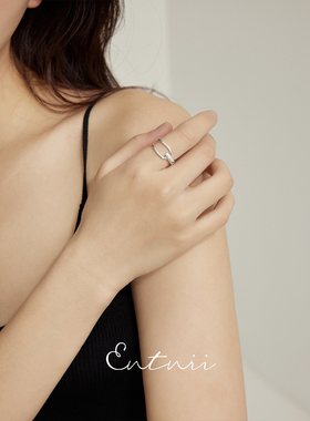 极简小众金属线条感开口戒指