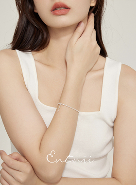 通体925银碎银子简约大气手链