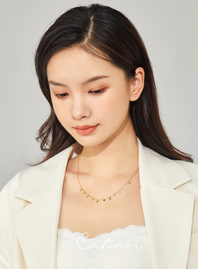 法式水滴流苏锁骨链项链