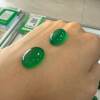 Source factory natural green agate flat bottom ring oval face inlay patch diy ring pendant