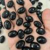 Natural black agate flat semi-circular holeless ring surface