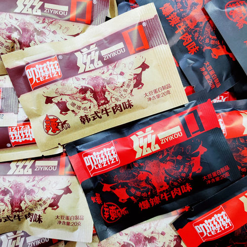 叻滋滋滋一口韩式素牛肉爆辣大豆素肉肥牛8090后儿时怀旧小吃零食 - 图1