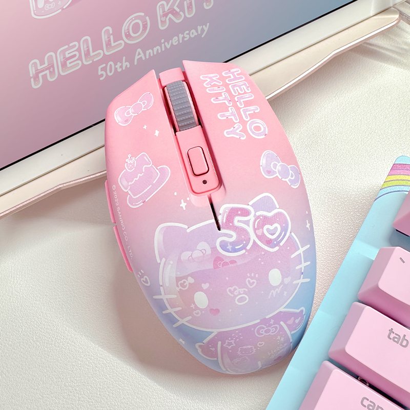 【自营】Razer雷蛇三丽鸥Hello Kitty 50周年限定款无线鼠标粉色-图1