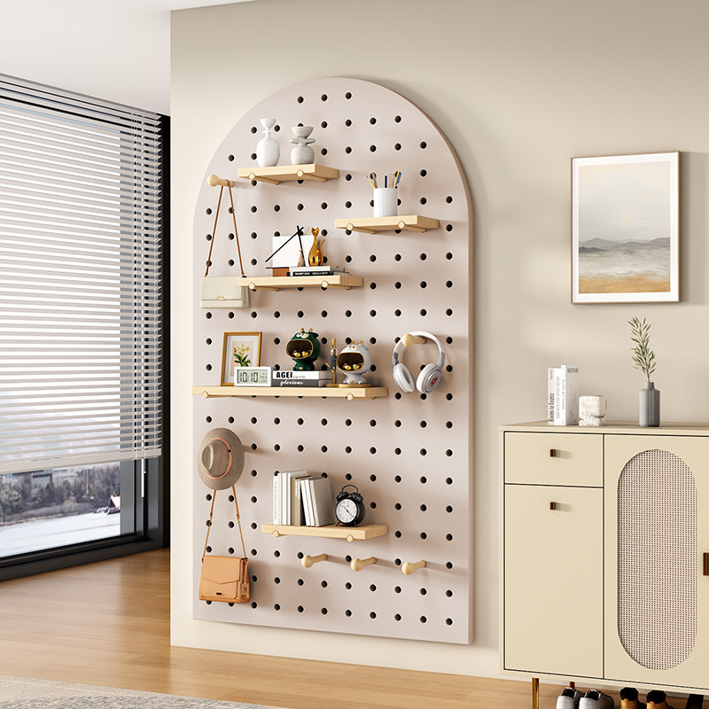 Solid wood hole board wall rack
