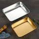 Delicatessen rectangular plate square plate stainless steel cold leather plate towel braised duck presentation golden commercial barbecue hot pot dish