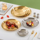 Plate barbecue plate tray restaurant flat plate cake plate bone plate vegetable plate thickened stainless steel Korean round plate