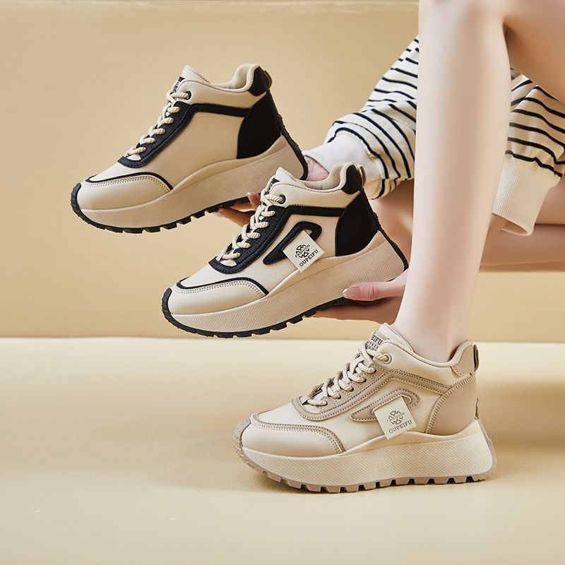 高帮老爹鞋女韩版新款2025秋季学生跑步舒适运动厚底增高休闲鞋女 - 图3