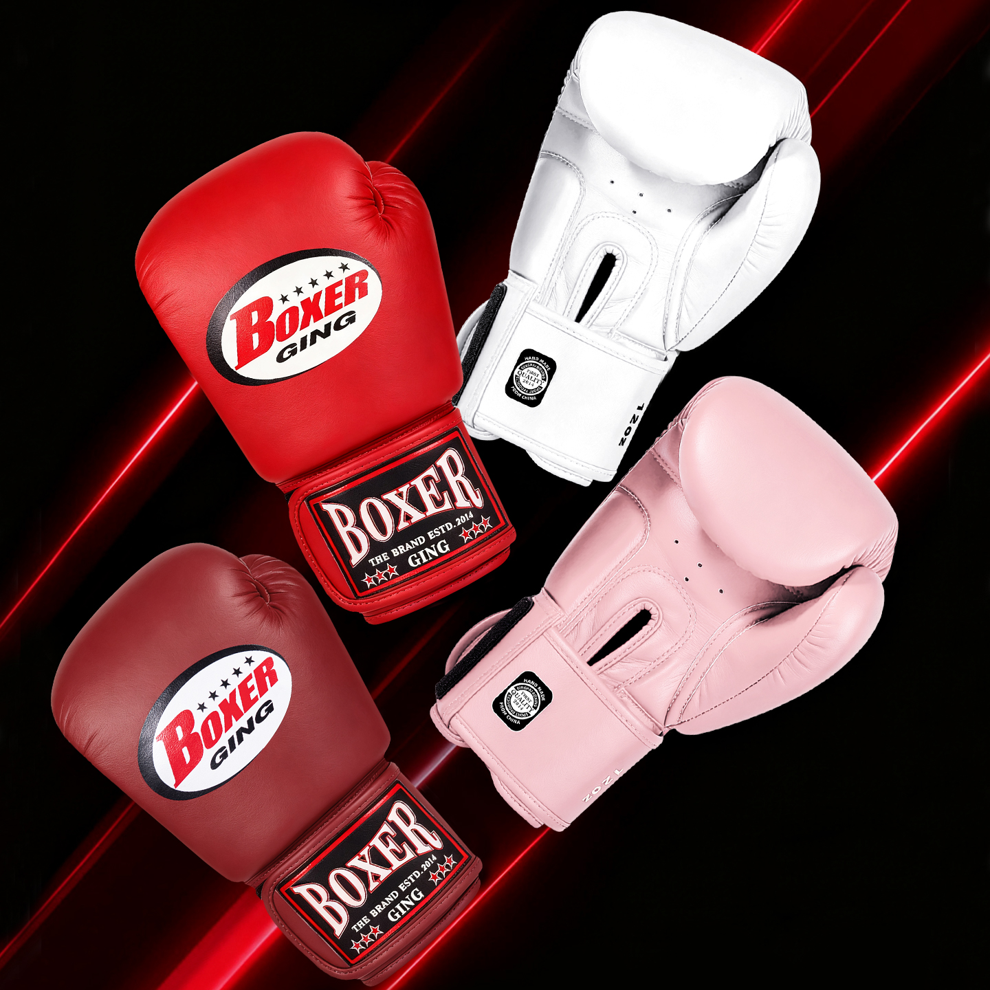 专业拳击手套成人男女泰拳散打搏击超纤皮拳套打沙袋实战格斗16oz - 图2