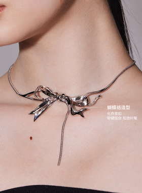 YVMIN尤目xSHUSHU/TONG飘带蝴蝶结项链礼物