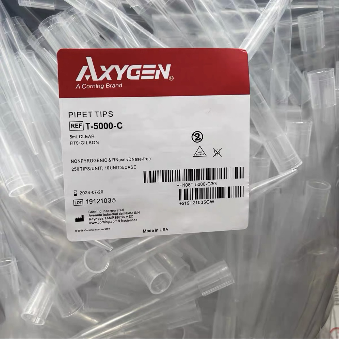 爱思进5ML透明吸头250支/包 枪头吸嘴AXYGEN T-5000-C无酶无热源,淘宝优惠券,粉丝福利购,淘宝优惠卷