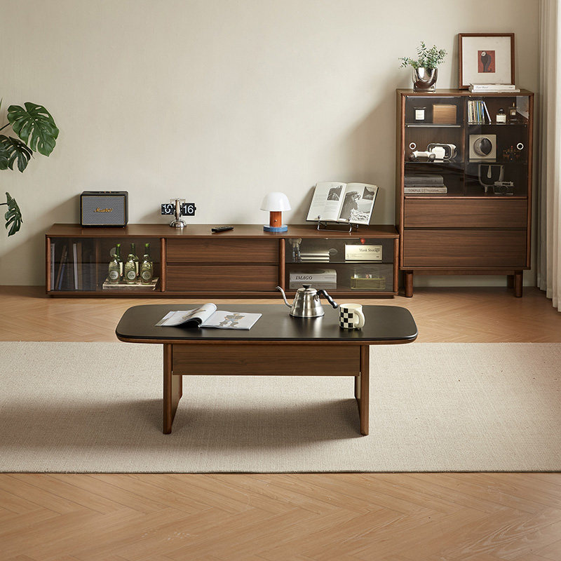 林氏甄选中古风客厅高级落地电视柜2025新款茶几收纳储物柜一体,淘宝优惠券,粉丝福利购,淘宝优惠卷