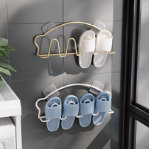 Home Naughty Bathroom Slippers Rack Free of perforated wall-mounted toilet Toilet Wall Door Rear Drain Shoes Frame God