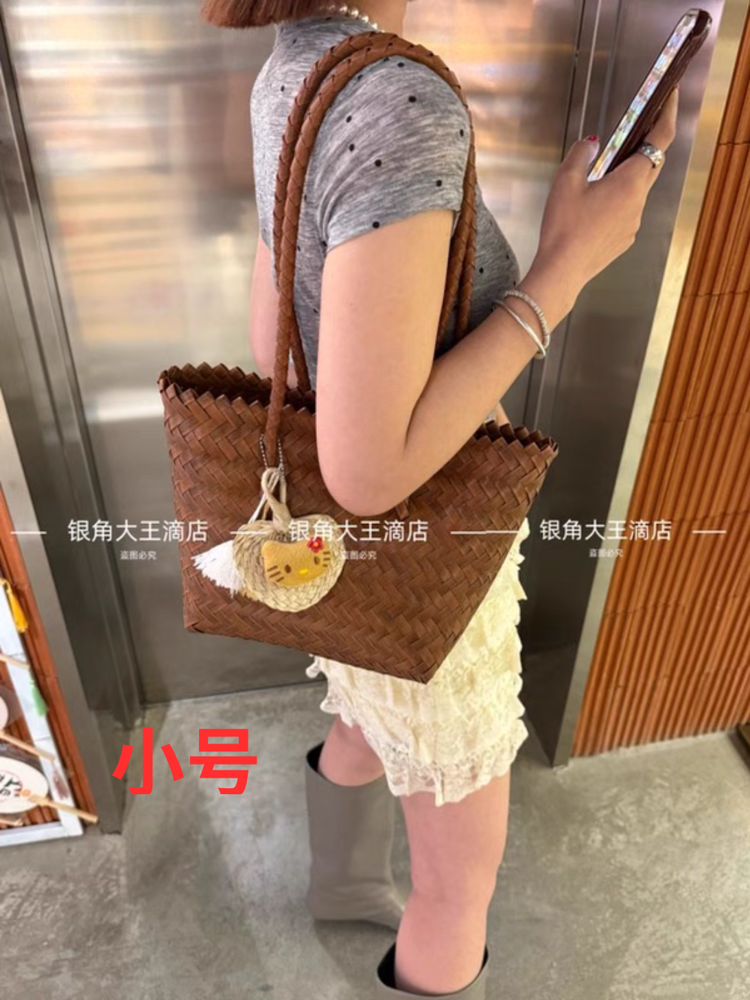 「银角大王」QQ女孩草编包！夏季度假手工编织氛围ins编织单肩包