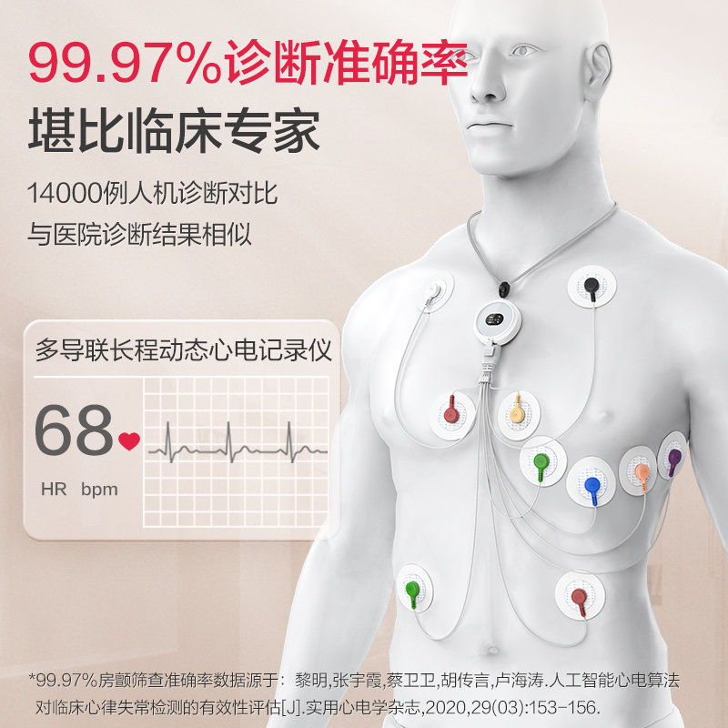 乐普12导联心电监护仪24小时动态心电记录仪家用心电图心脏监测器 - 图2