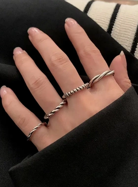 岚芷925银戒指女个性简约百搭