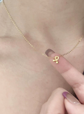 金色绳结小球项链送女友礼物