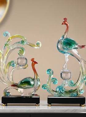 新中式凤凰摆件高档家居装饰品