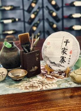 新中式茶室茶柜白茶饼装饰样板间家居博古架书房茶架宋代美学摆件