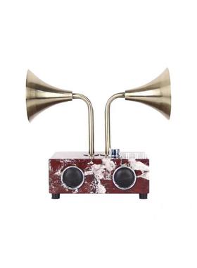 现代软装样板间客厅书房边柜喇叭音响组合装饰画展厅高级感摆件