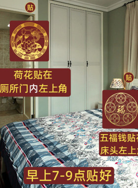 厕所门对床屏风化解主卧隔断卫生间门帘房门房间门五帝钱隐形门贴