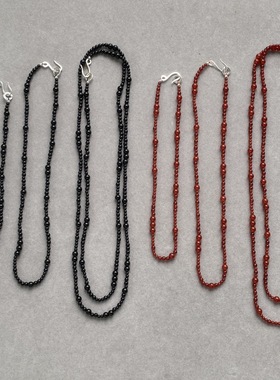 法式复古不规则红玛瑙串珠项链小众设计高级感时尚百搭长款毛衣链