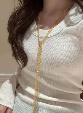 意大利小众设计手工类似纱巾项链打底衫裙子项链任意搭配不灵
