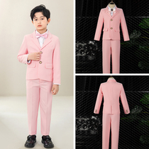 Pink Boy Gown Suit Suit Children with three sets of small hosts The piano plays out the boy handsome and autumn