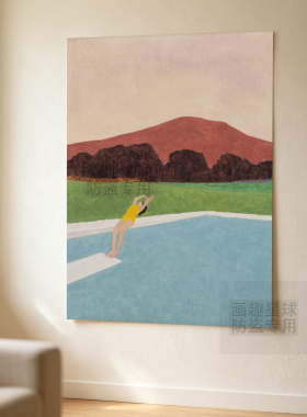 ins四季风景治愈插画春夏秋冬海报客厅装饰画卧室小众艺术挂画芯