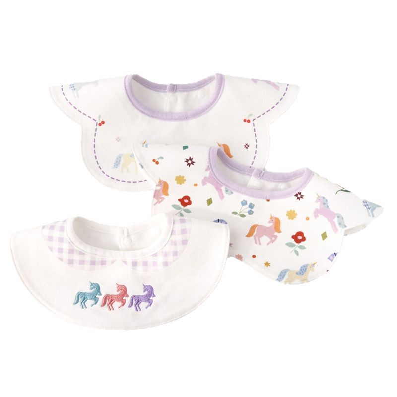 Baby bibs, pure cotton waterproof bibs for newborns, 360-degree rotation, saliva napkins, children's eating pockets