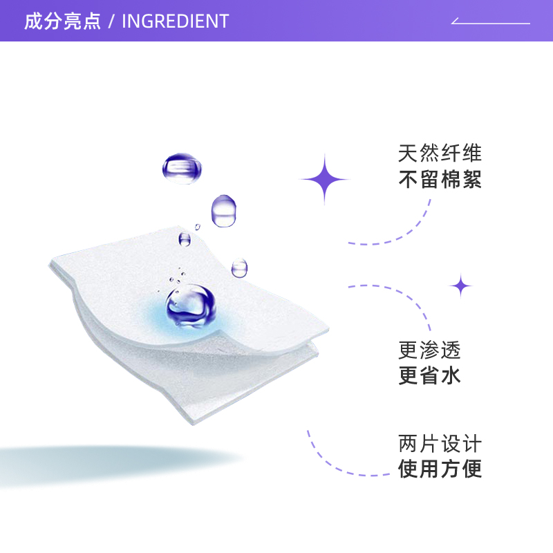 【自营】Silcot/舒蔻尤妮佳化妆棉卸妆湿敷专用1/2省水型80片*4盒