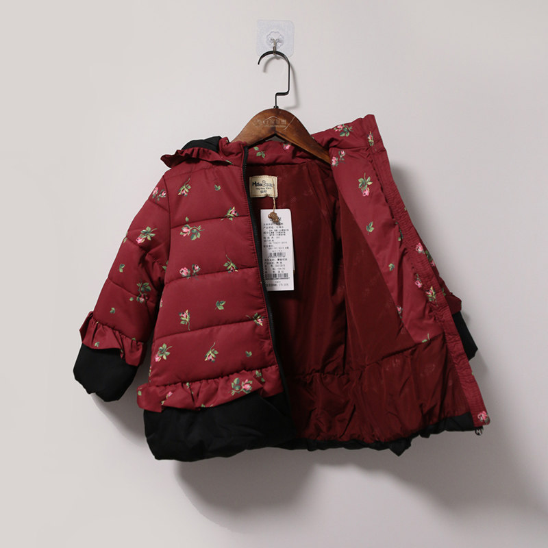 断码清仓米拉熊中小童装保暖外套秋冬装儿童棉服女童婴儿棉衣棉袄