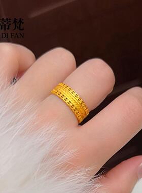 腰缠万贯戒指古法金色女轻奢