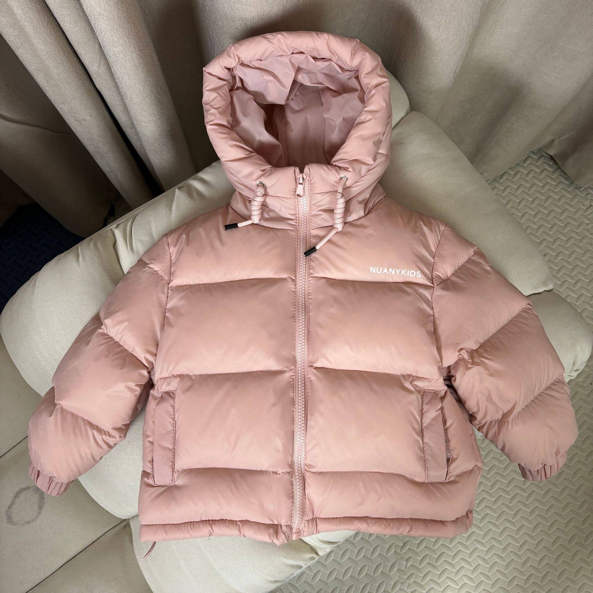 2025冬季儿童男女童羽服中大童短款连帽绒丝外套童装韩版时尚百搭,淘宝优惠券,粉丝福利购,淘宝优惠卷