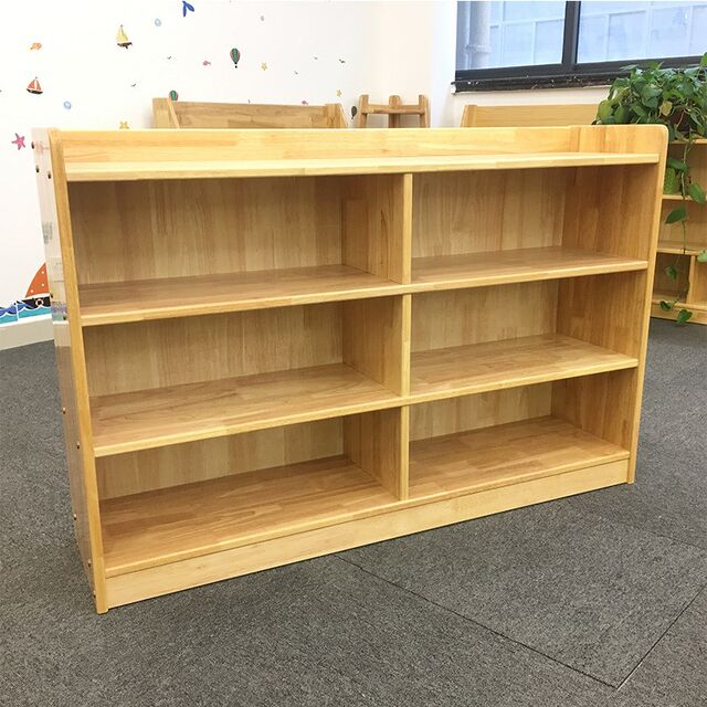 Kindergarten Lactica Toy Combination Cabinet Children's Furniture Solid Wood Bookshelf Cartoon School Bag Cabinet Multi-function Storage Cabinet