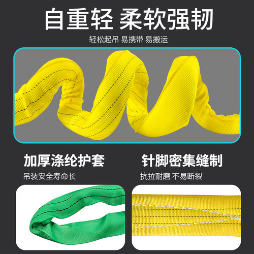吊装带柔性吊树软吊绳国标3吨环形5吨圆形O型2吨行车吊车起重吊带 - 图1
