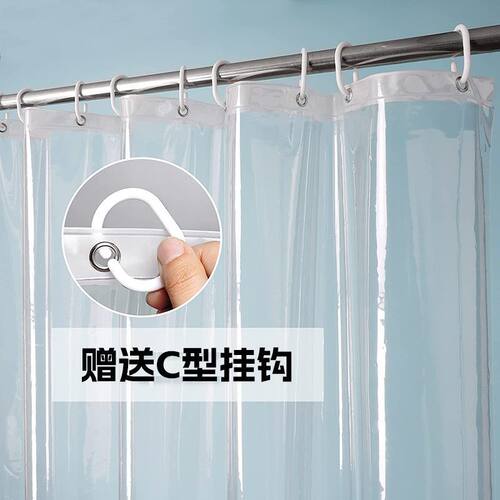 透明塑料透光浴帘空调冷气厨房隔断帘门帘防水防油烟遮挡帘挡水帘 - 图0