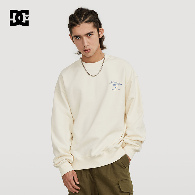 DCSHOES 官方正品秋季男士个性潮流印花休闲美式复古无帽卫衣