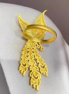 诗瑞源女足金戒指古法实心新款