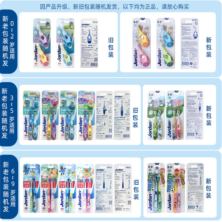 Jordan挪威婴幼儿童宝宝软毛牙刷0-1-2岁训练乳牙护齿咬胶分龄