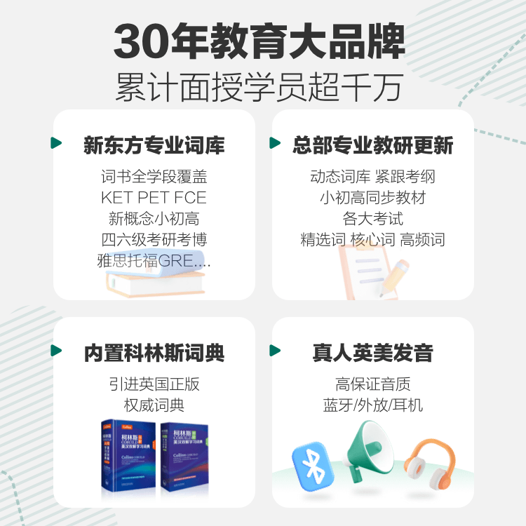 新东方墨水屏单词通T2英语电子单词机便携记背单词宝小初高英语学习神器电子墨水屏设备 超长续航 - 图0