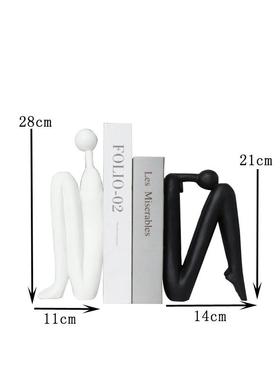 简约现代树脂抽象人物书靠办公室书房家居软装摆设售楼部搭配摆件