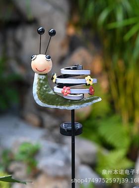 灯塔铁艺青蛙地插工艺品花园装饰铁艺草坪灯太阳能节日氛围地插灯