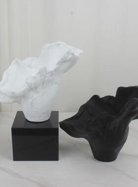 新中式轻奢不规则大口径花器花瓶摆件样板房酒店电视柜别墅软装