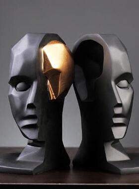 头像书挡人头书档摆件 维纳斯女神后现代几何书靠样板房软装饰品