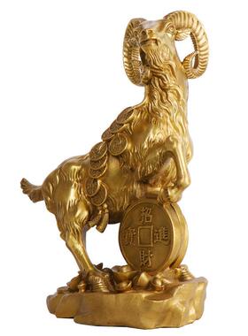 杨铜记 铜金钱羊摆件 十二生肖羊工艺品摆件开业商务礼品家居摆设