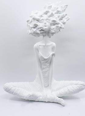 现代简约树脂雕塑工艺品爆炸头创意家居客厅房间电视柜装饰品摆件